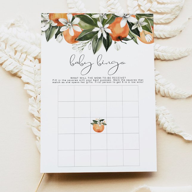 Invitation CALLIOPE Little Cutie Orange Baby shower Bingo (Créateur téléchargé)