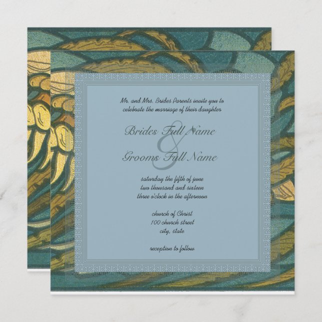 Invitation Calmar Art Nouveau - Scuba Destination Mariages (Devant / Derrière)