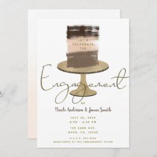 Invitation Calque gâteau moderne Elégant Rustic Engagement Pa