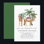 Invitation Camels tropicaux Palm Trees Wedding shower du dése<br><div class="desc">Famille d'Invitations et amis à votre événement avec cette invitation de wedding shower à thème du désert tropical. Il présente une illustration aquarelle de chameaux et de palmiers. Cette invitation au dessert est parfaite pour les wedding showers d'été. Personnalisez en ajoutant les noms, la date, l'heure, le lieu et d'autres...</div>