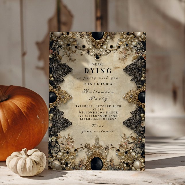 Invitation Cameo gothique Halloween ensorcelé (Créateur téléchargé)