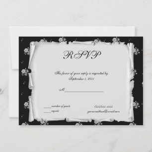 Invitation Cameo Rose Pourpre Steampunk Goth RSVP
