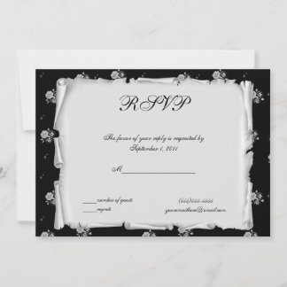 Invitation Cameo Rose Pourpre Steampunk Goth RSVP