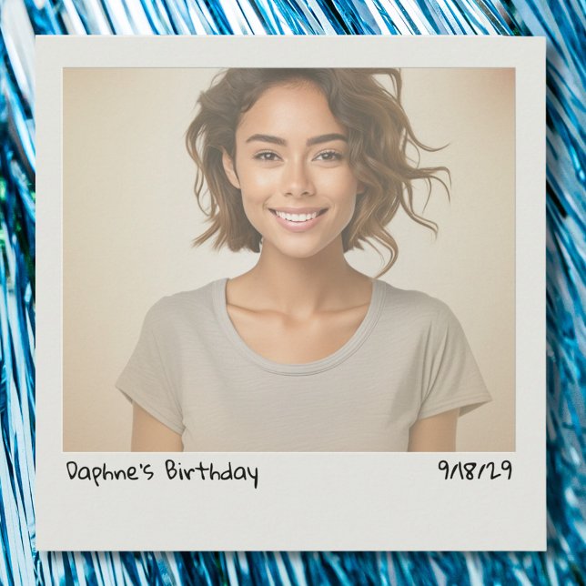 Invitation Caméra Instantané Vintage Retro Votre Photo Annive (Retro instant photo birthday party invitation)