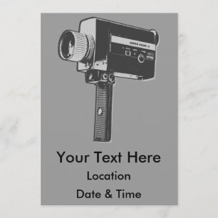 Invitation Caméra vidéo Pop Art Super 8