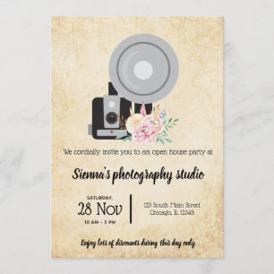 Invitation Caméra vintage