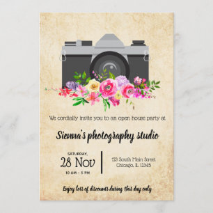 Invitation Caméra vintage