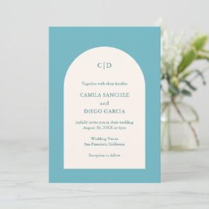 Invitation Camila Aqua Arch Mariage moderne