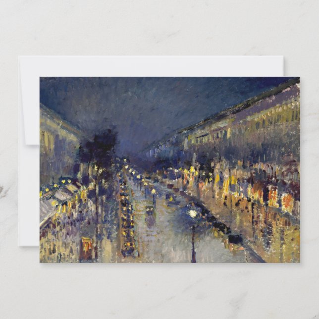 Invitation Camille Pissarro - Boulevard Montmartre en nuit (Devant)