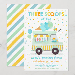 Invitation Camion À Crème De Glace Trois Scoops De Fun 3ème A
