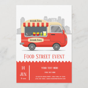 Invitation Camion alimentaire rue frites