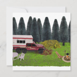 Invitation Camion avec Camper dans le Camping Bois