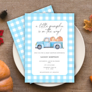 Invitation Camion bleu Un Baby shower Automne Un Peu Citrouil