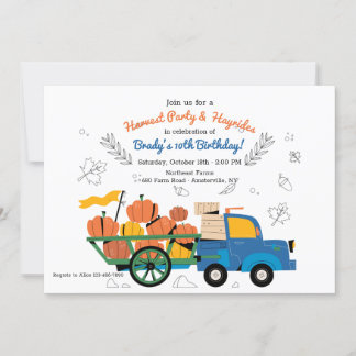 Invitation Camion Chargé d'Invitations de Récolte de Citrouil