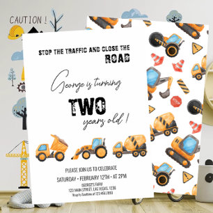 Invitation Camion de construction Anniversaire tout âge
