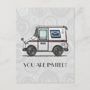 Invitation Camion de courrier mignon