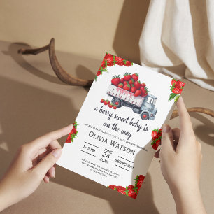 Invitation Camion de fraises mûre Berry Baby shower sucré