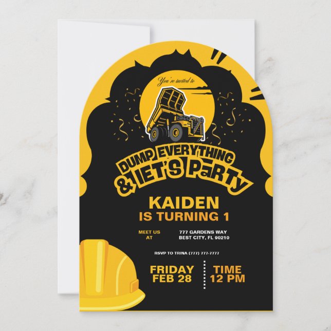 Invitation Camion de vidange (Devant)