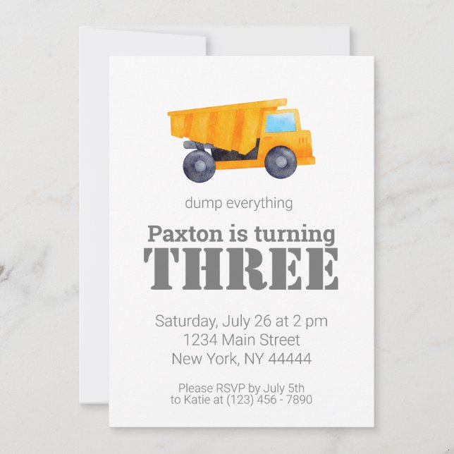 Invitation Camion de vidange Parti de construction camion cam (Devant)