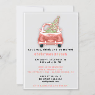 Invitation Camion Joyeux Noël Brunch Diner Blush
