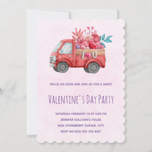 Invitation Camion mignon d'amour transportant des friandises 