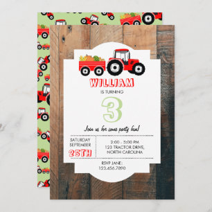 Invitation Camion rouge Camion de production Anniversaire