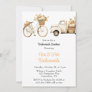 Invitation Camion vintage avec Citrouille Bridesmaigre Déjeun