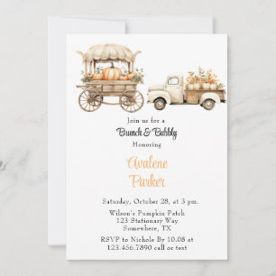 Invitation Camion vintage avec Citrouille Brunch & Bubbly
