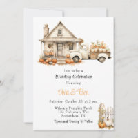 Camion Vintage avec Citrouille Mariage de la maiso