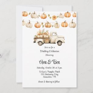 Invitation Camion vintage avec Mariage Citrouille Célébration