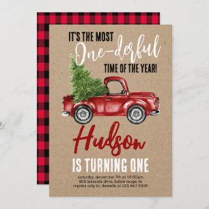 Invitation Camion vintage Nouvel Anniversaire