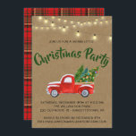 Invitation Camion Vintage Rouge Plaid Christmas Party Invitat<br><div class="desc">Red Vintage Truck Plaid Christmas Party Invitation - Notre Noël Party Invitation est une façon amusante d'envoyer vos invitations de fête cette saison de fêtes. L'invitation comporte une aquarelle, camion vintage rouge ramassage transporte des arbres de Noël frais de la ferme. Une série de lumières à cordes vintages sont suspendues...</div>