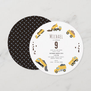 Invitation Camions de construction Cicle de construction Anni