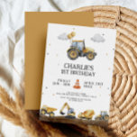 Invitation Camions de construction Simple Minimaliste Anniver<br><div class="desc">Camions de construction Simple minimaliste Invitation d'anniversaire</div>