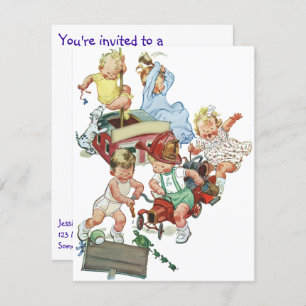 Invitation Camions vintages Enfant Anniversaire Fête Invitati