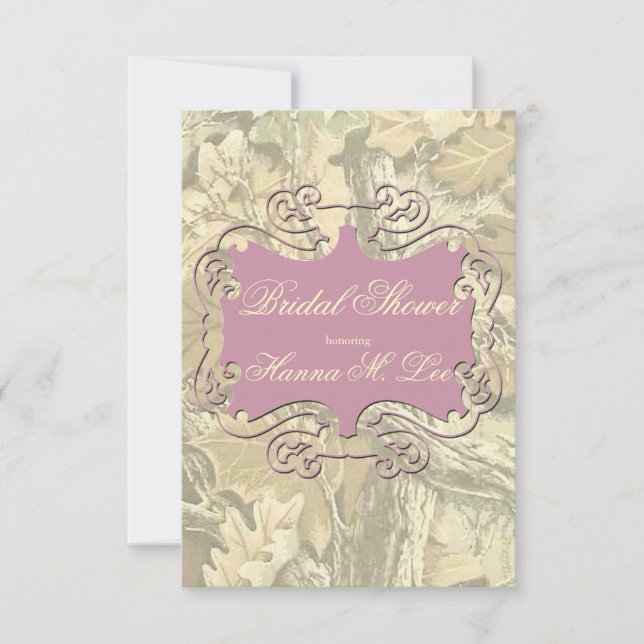 Invitation Camo Elegant Rose Bridal Shower (Devant)