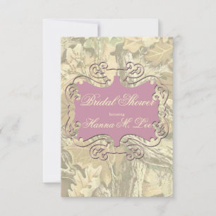 Invitation Camo Elegant Rose Bridal Shower
