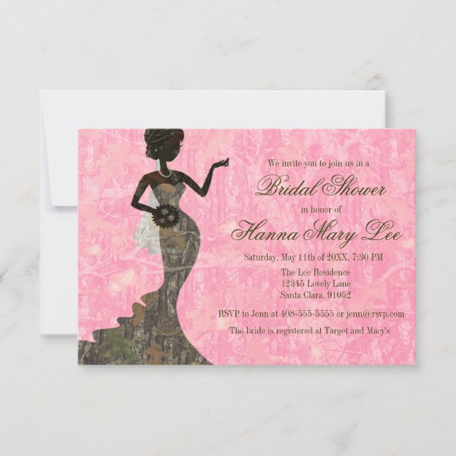 Invitation Camo Elegant Rose Bridal Shower (Devant)