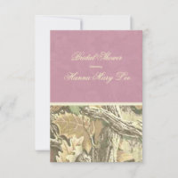 Invitation Camo Elegant Rose Bridal Shower