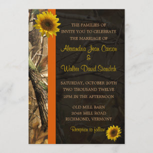 Invitation Camo et tournesols