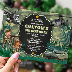 Invitation Camo, Jeu de l'Armée des Enfants Annive