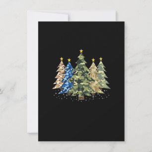 Invitation Camo Print Christmas Trees with Camouflage Prince