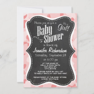 Invitation Camo rose vintage Chalkboard Baby; Camouflage