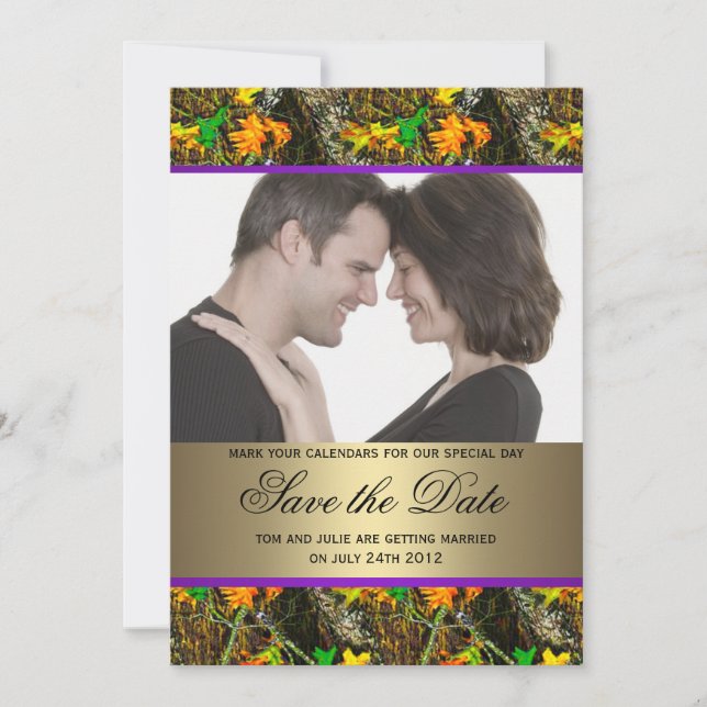 Invitation Camo Save the Date Photo (Devant)