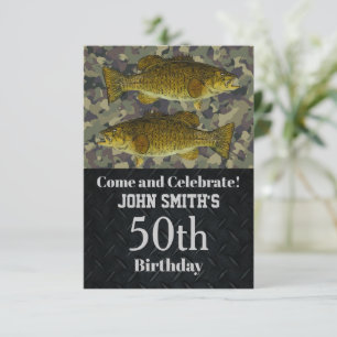 Invitation Camo Smalllmouth Bass Fishing 50e anniversaire