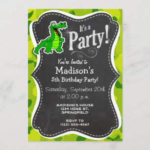 Invitation Camo vert Apple ; Alligator, Gator
