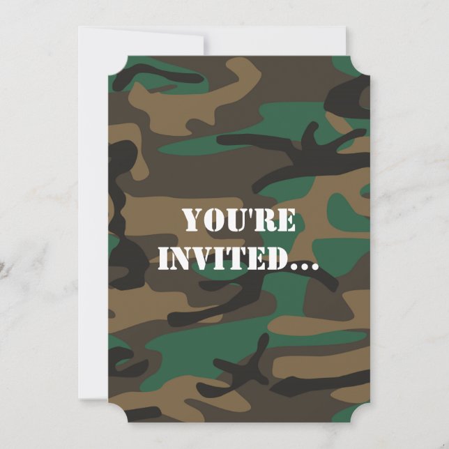 Invitation Camouflage militaire Brown vert (Devant)