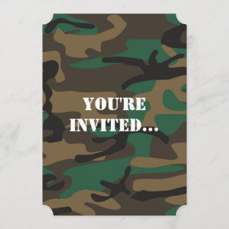 Invitation Camouflage militaire Brown vert