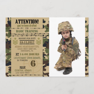 Invitation Camouflage militaire de Woodland de l'Armée