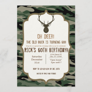 Invitation Camouflage - Oh cerf - Le vieux buck se retourne